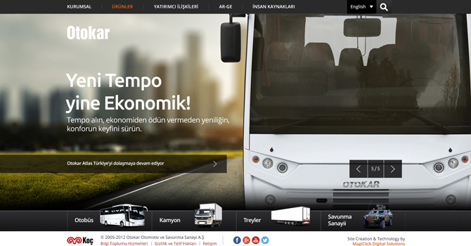 Otokar’ın yeni web sitesi yayında